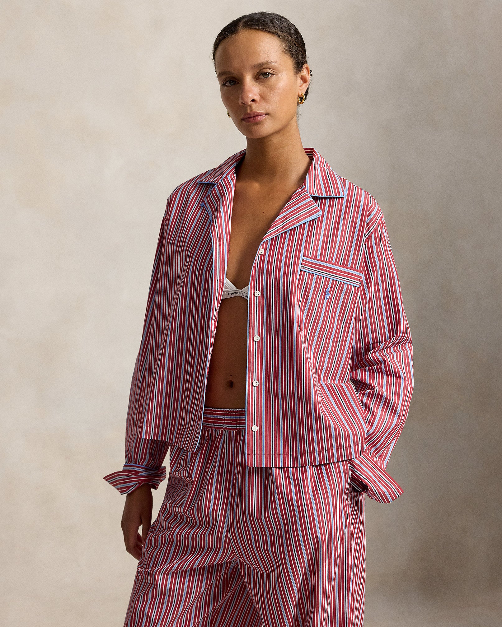 Core 23 Inch PJ Set with Piping in Club Stripe