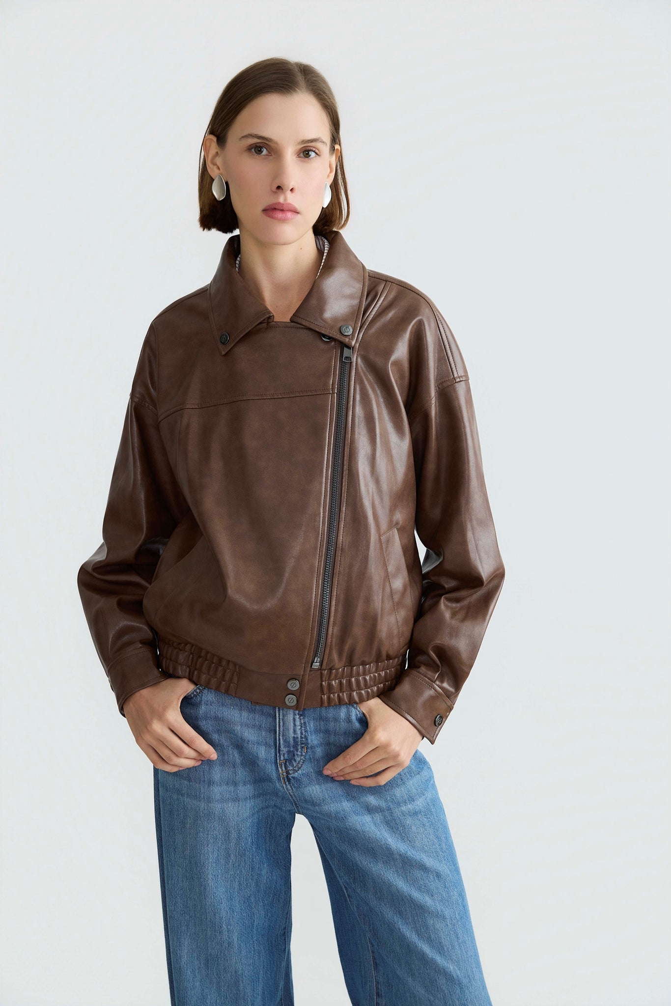 Dallas Leather Jacket in Chestnut