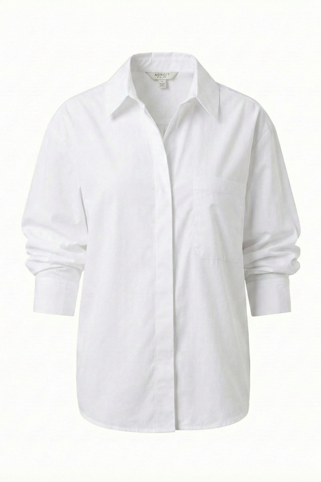 Daria Ruched Sleeve Shirt in White