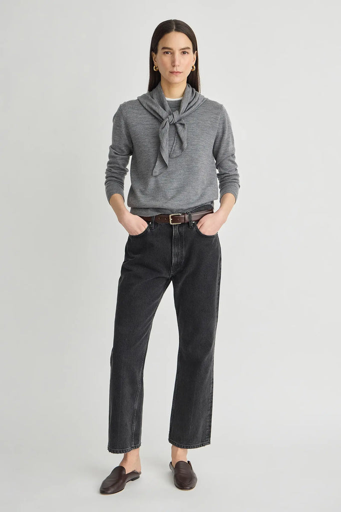 Drippy Scarf Top in Grey