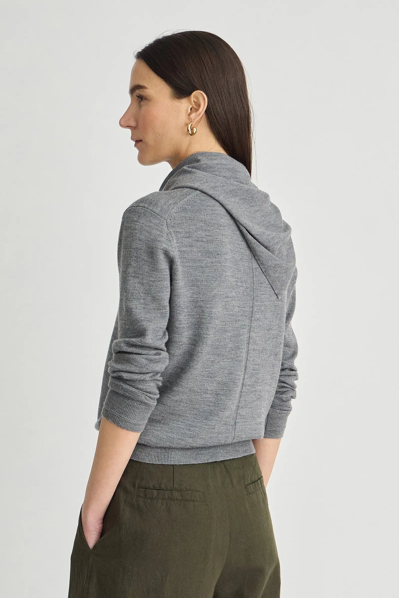 Drippy Scarf Top in Grey