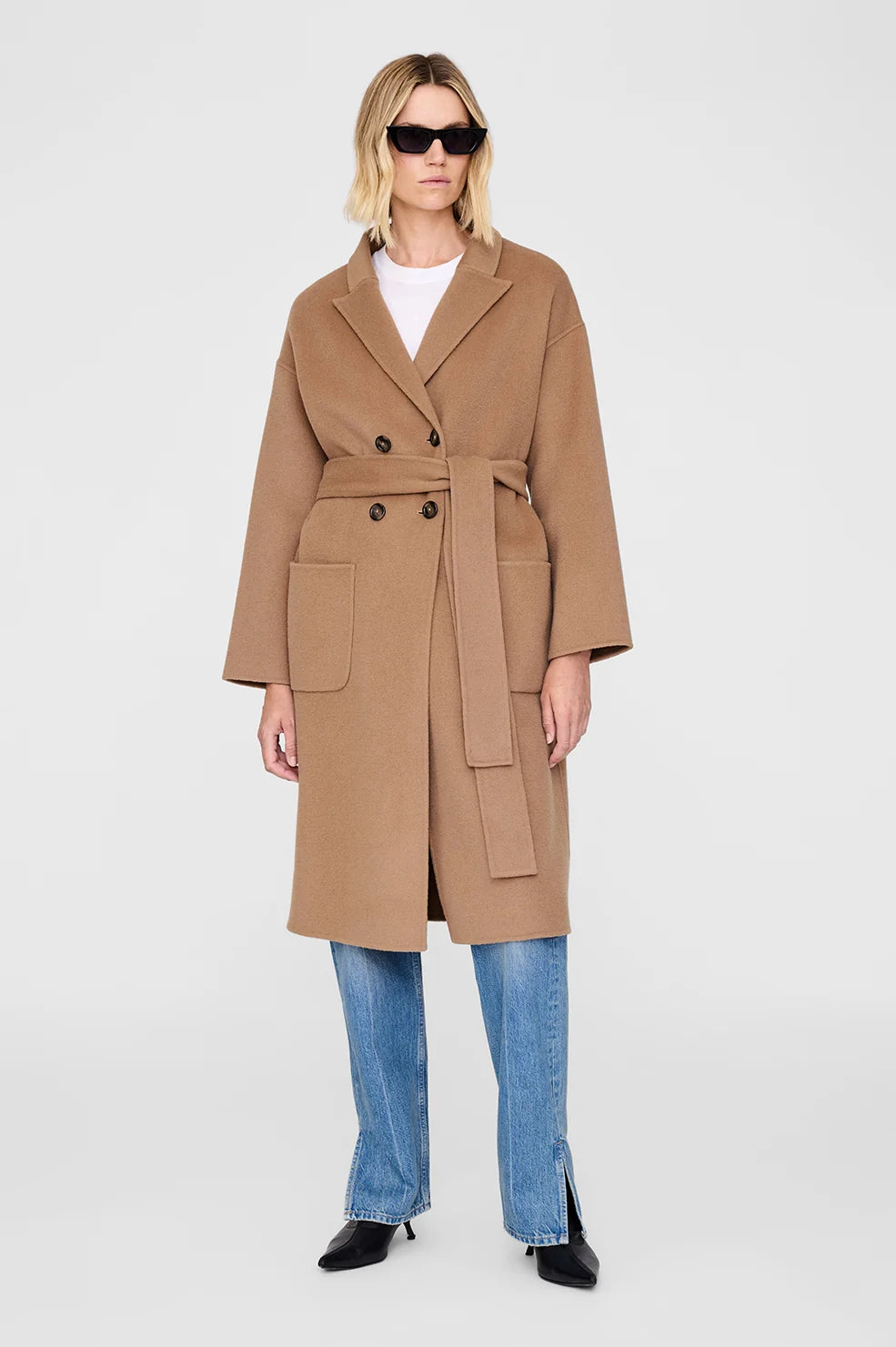 Dylan Coat in Camel Cashmere Blend
