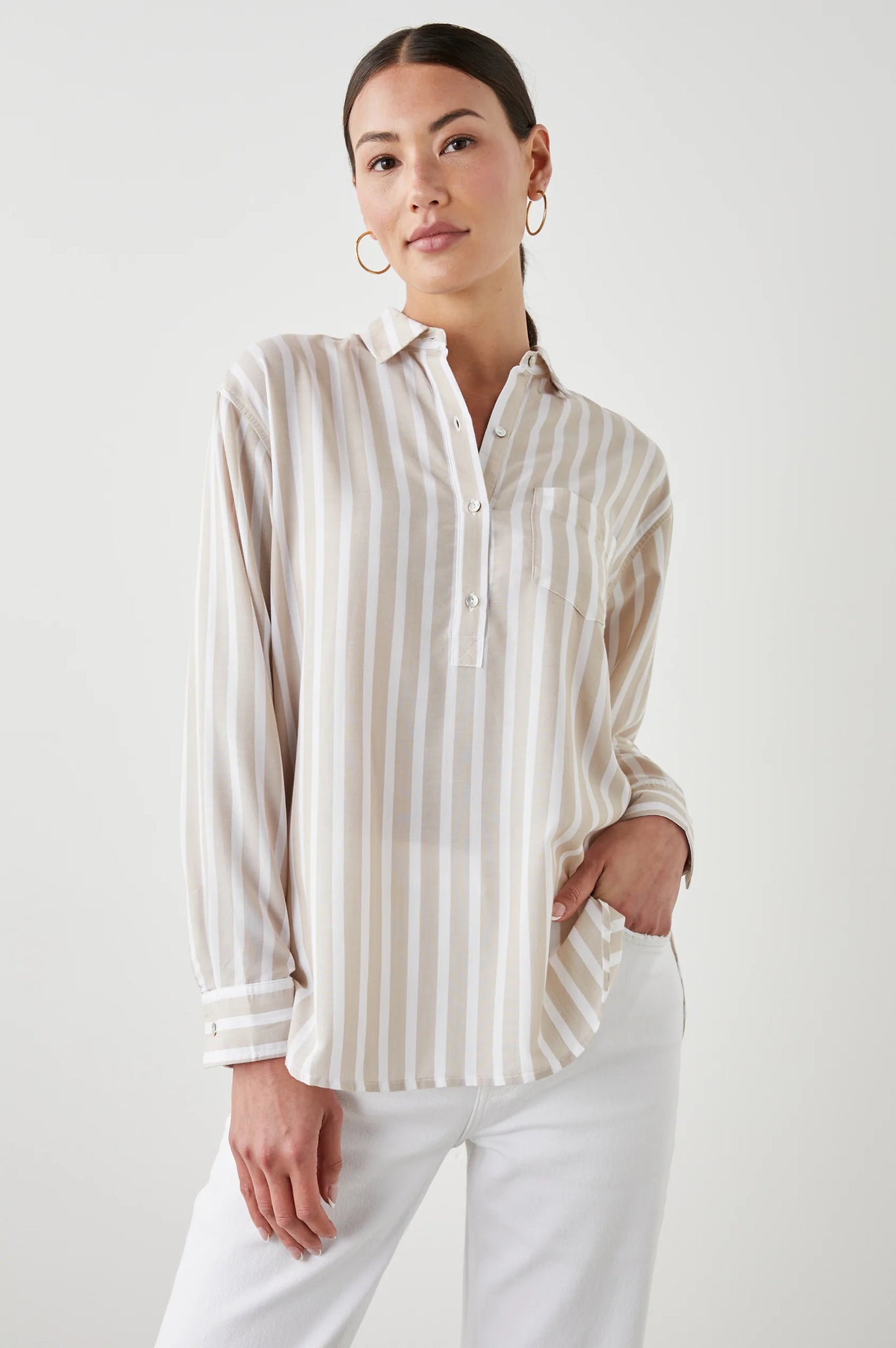 Elle Shirt in Natural Stripe