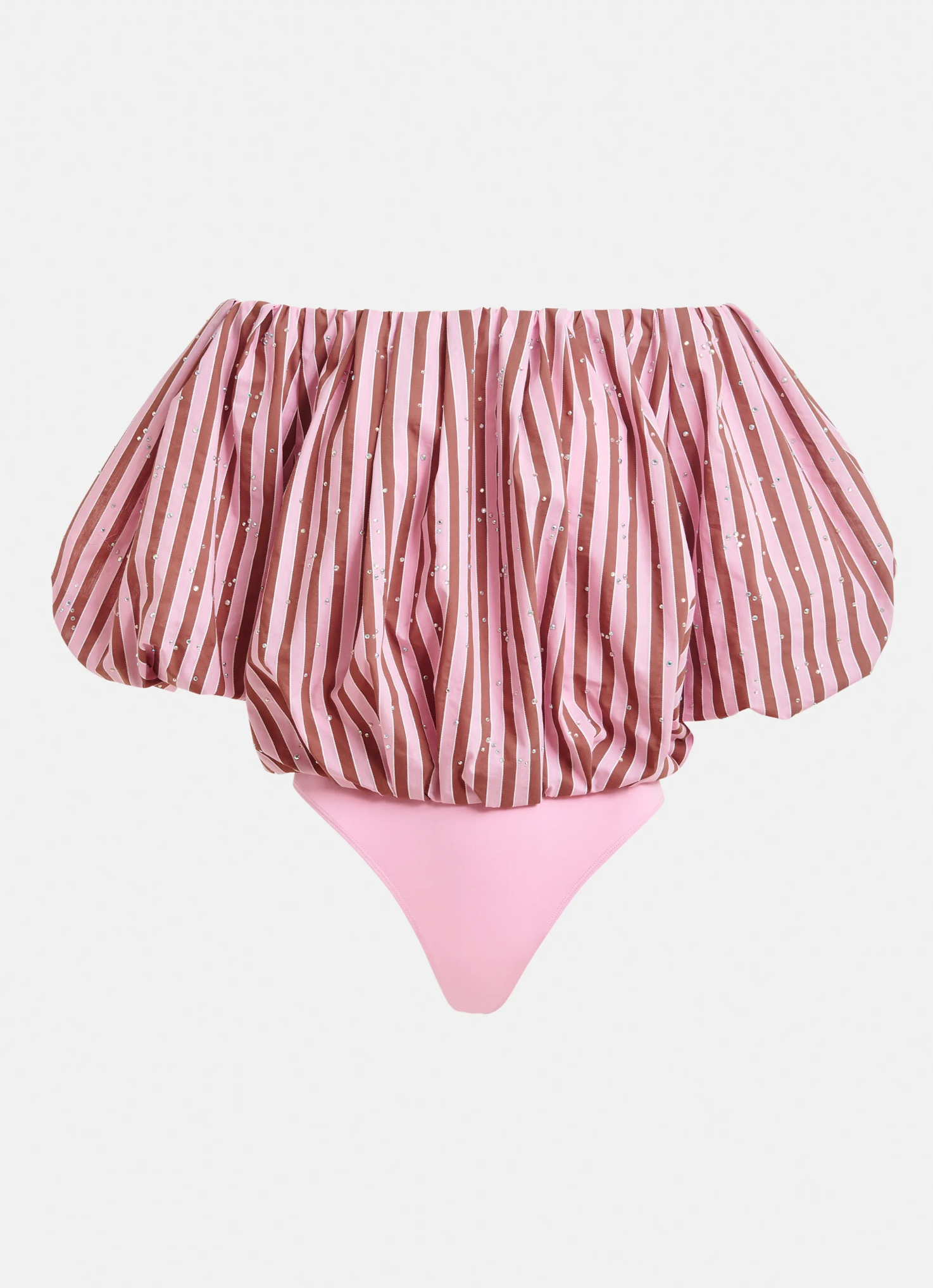 Jayjay Bodysuit with Puffed Sleeves in Young Rose