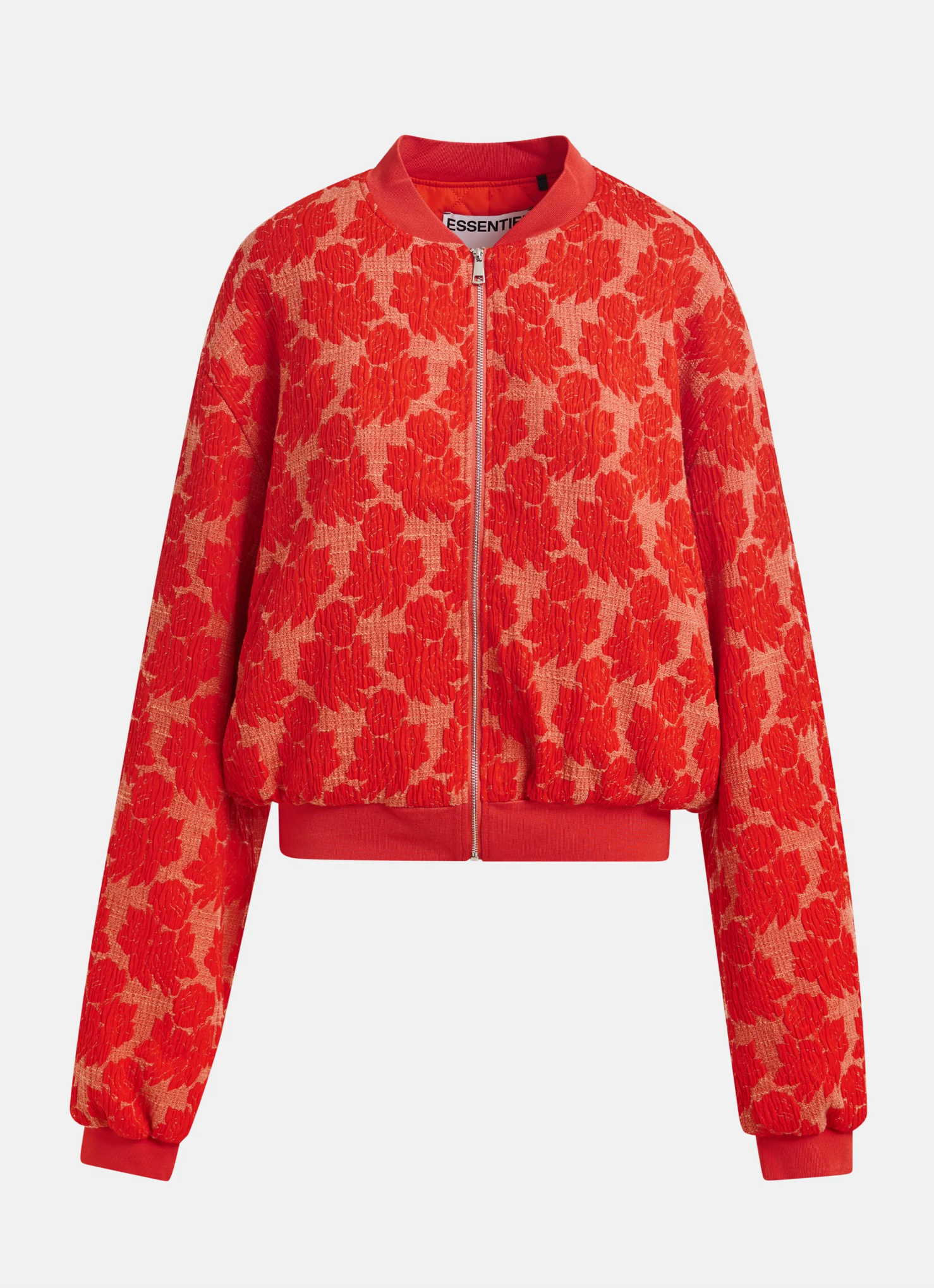 Jibe Quilted Jacquard Bomber Jacket in Fire Glow