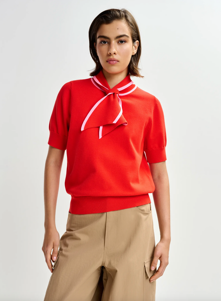 Jonda Contrast Colour Polo in Orange Brulee