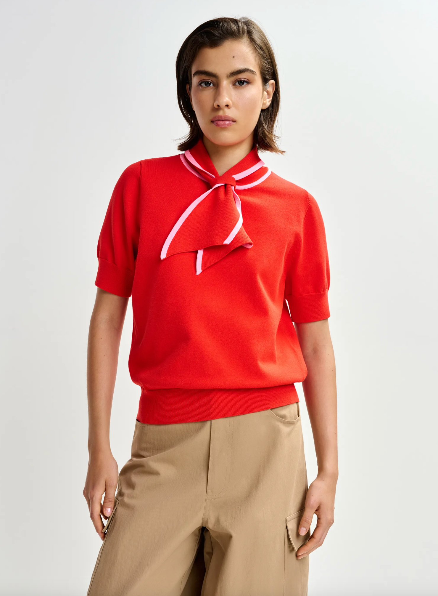 Jonda Contrast Colour Polo in Orange Brulee