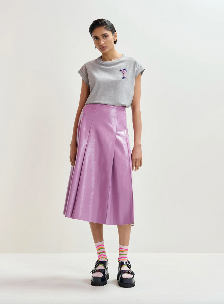 Jungala Embroidered T-Shirt in Foggy Brain