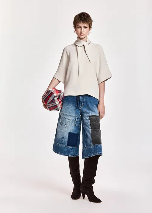 Kassie Neck Tie T-Shirt in Mushroom Mood