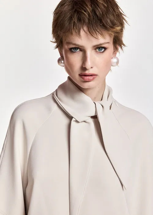 Kassie Neck Tie T-Shirt in Mushroom Mood