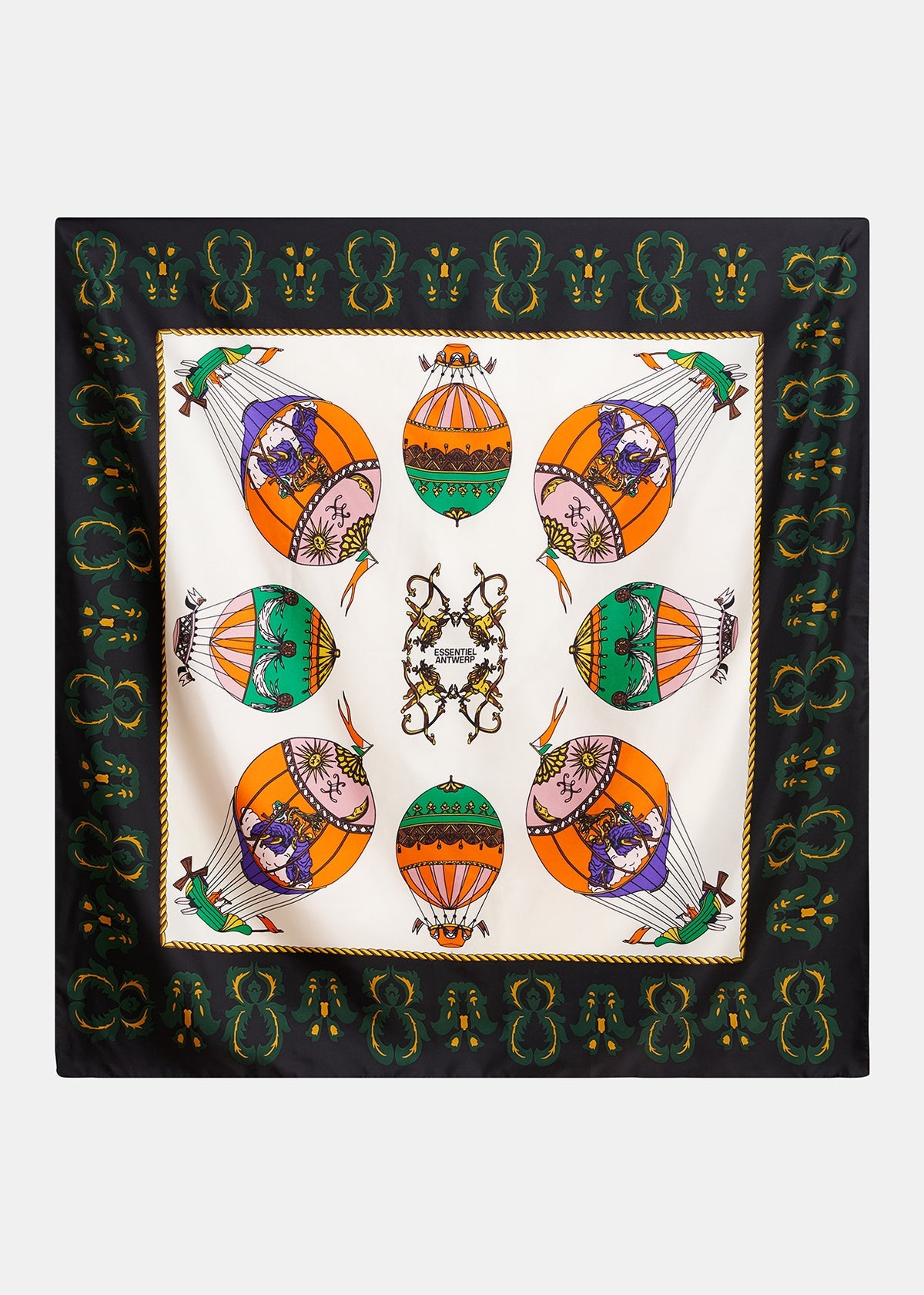 Kontact Printed Scarf in Black
