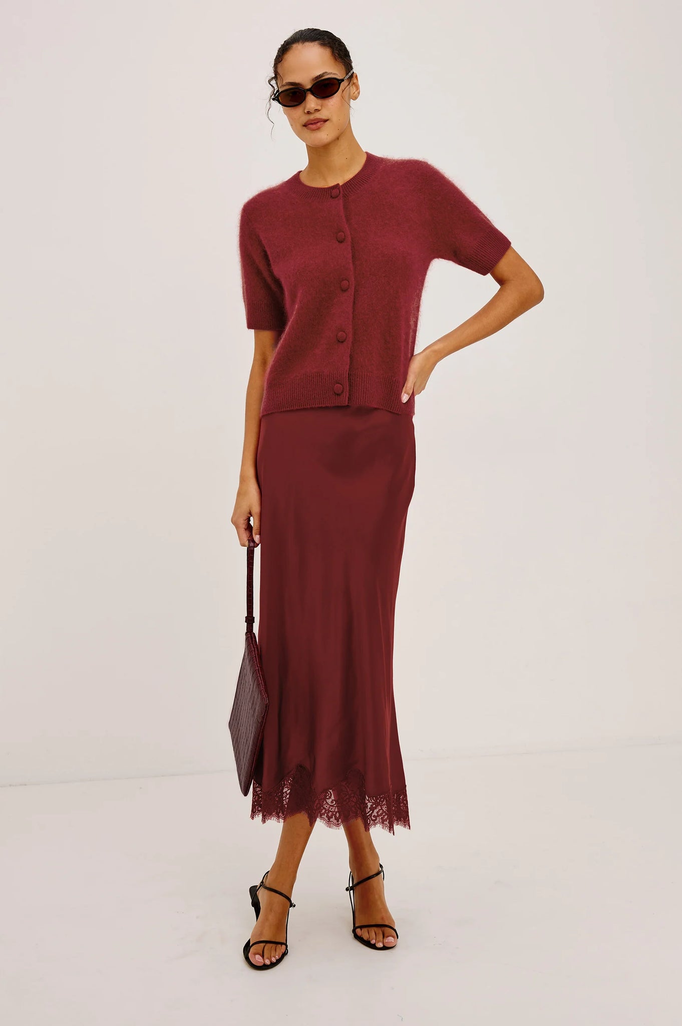 Ebony Skirt in Crimson