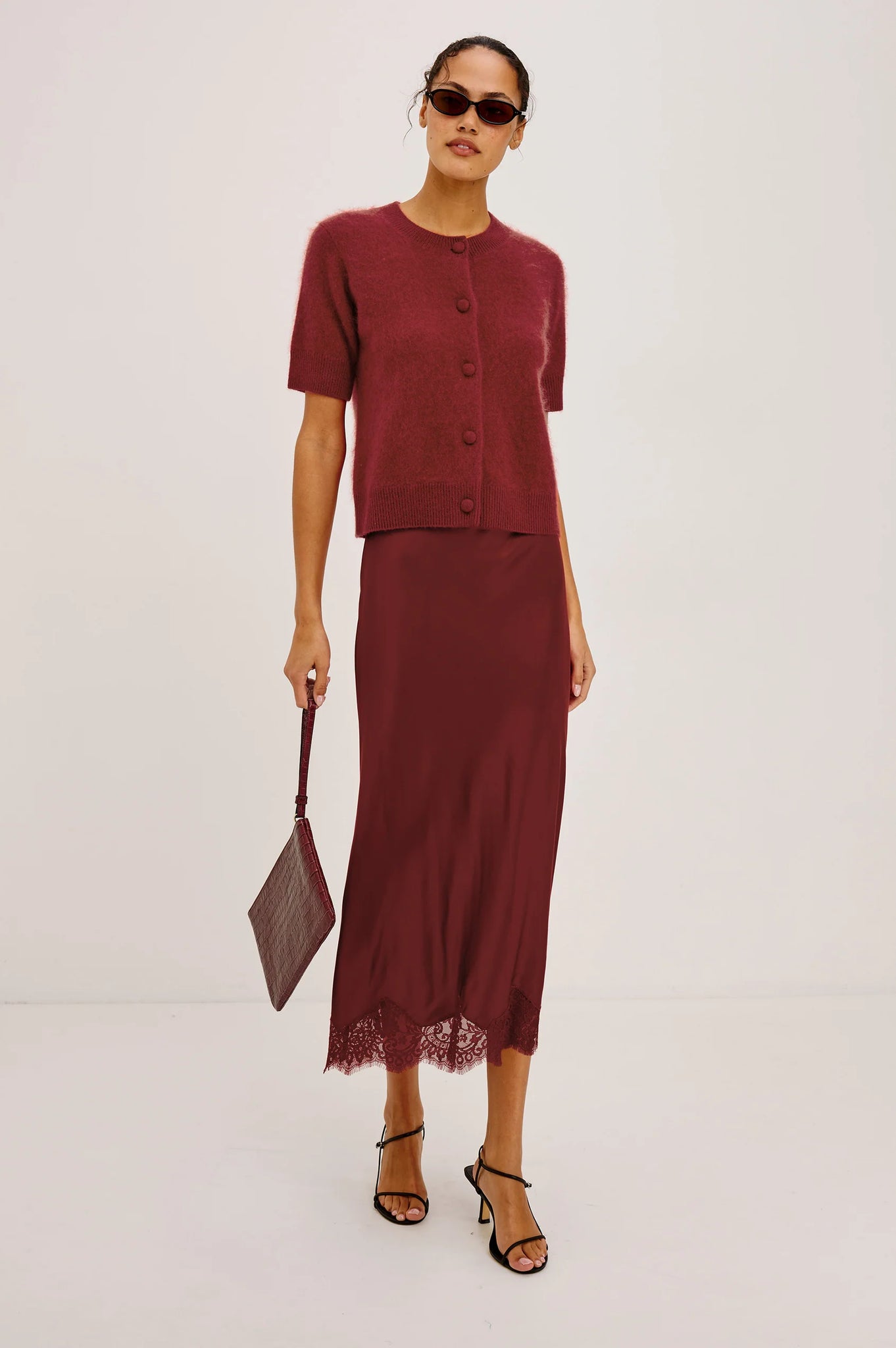 Ebony Skirt in Crimson
