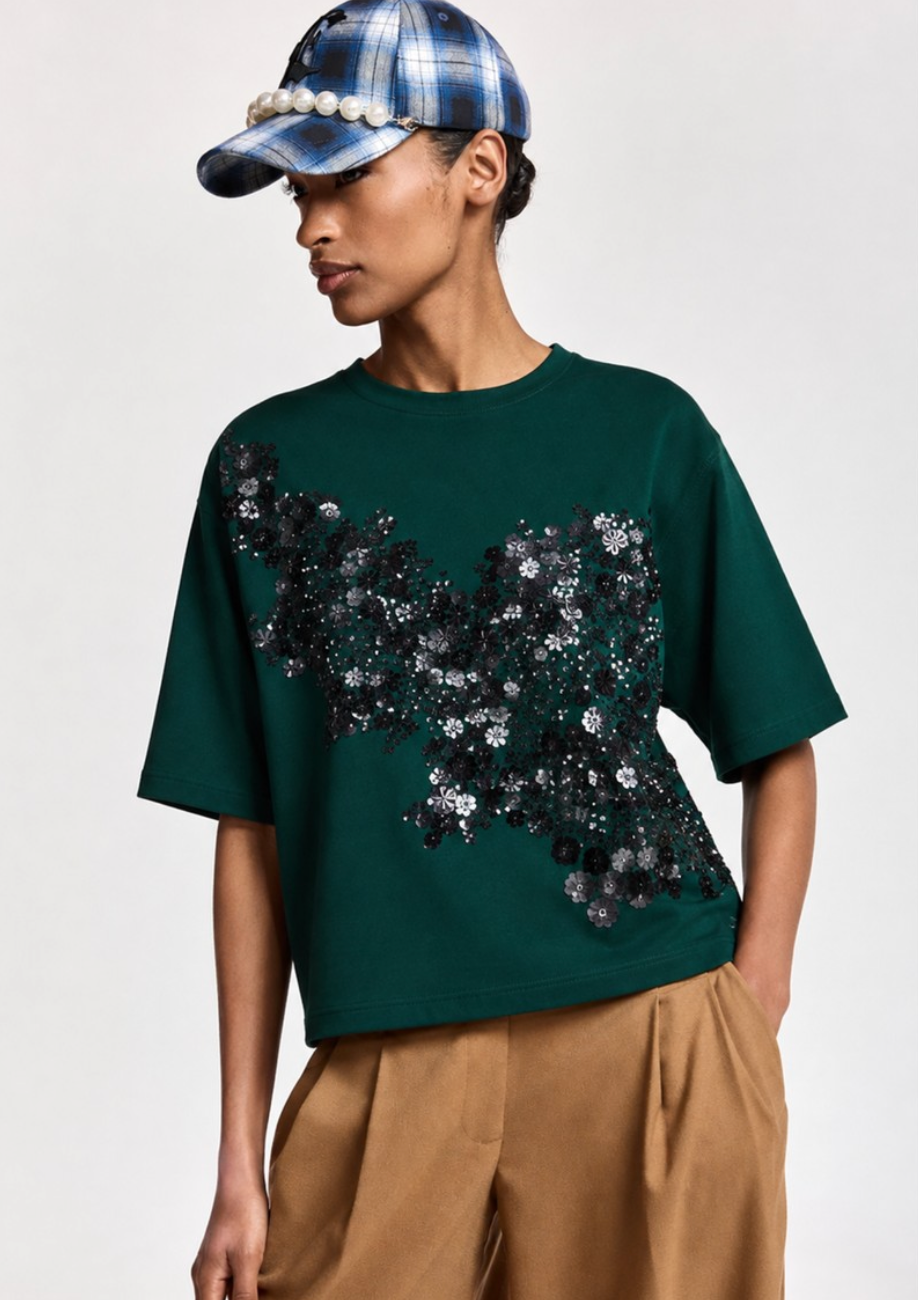 Kalani Short Sleeve Sweatshirt in Forest Whisper