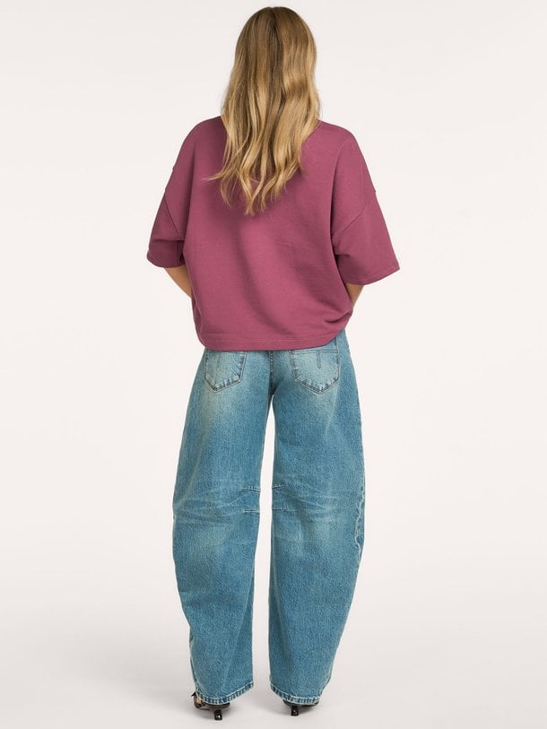 Kalani Short Sleeve Sweatshirt in Spilled Merlot