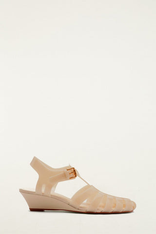 Fisherman Jelly Wedge Sandal in Ivory