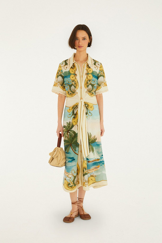 Royal Sea Multicolour Midi Dress