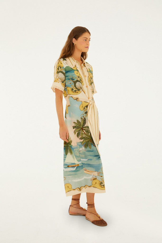 Royal Sea Multicolour Midi Dress