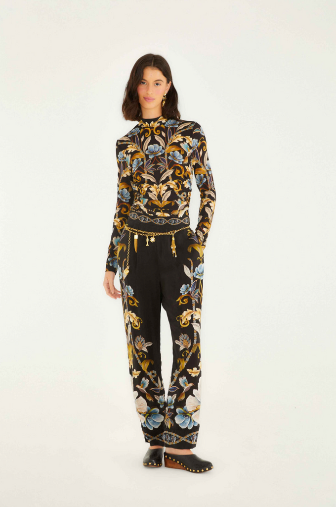 Snake Garden Black Jersey Blouse