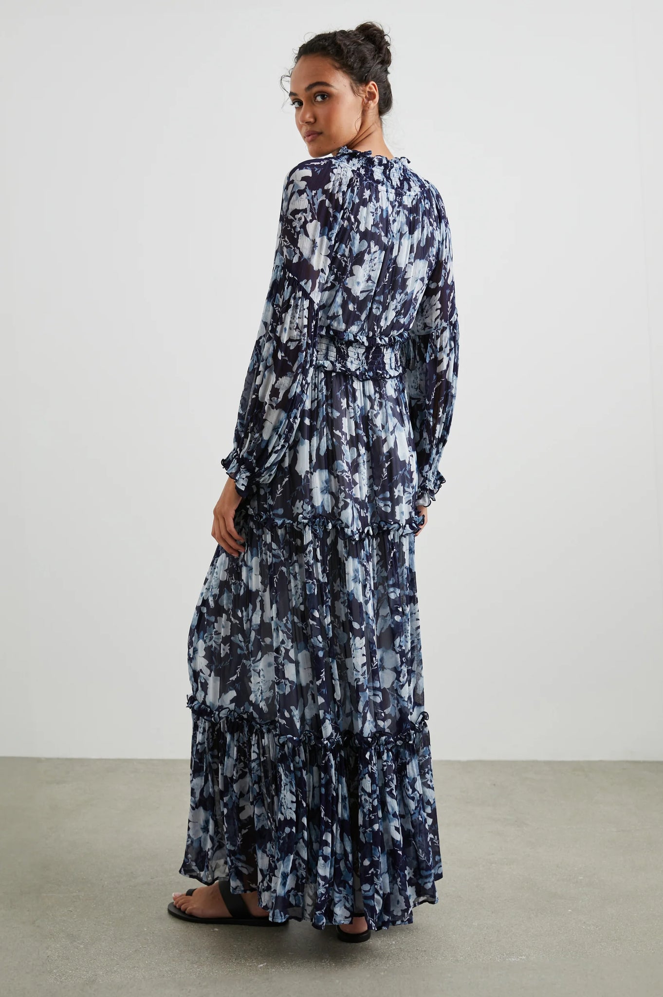Frederica Dress in Indigo Blossoms