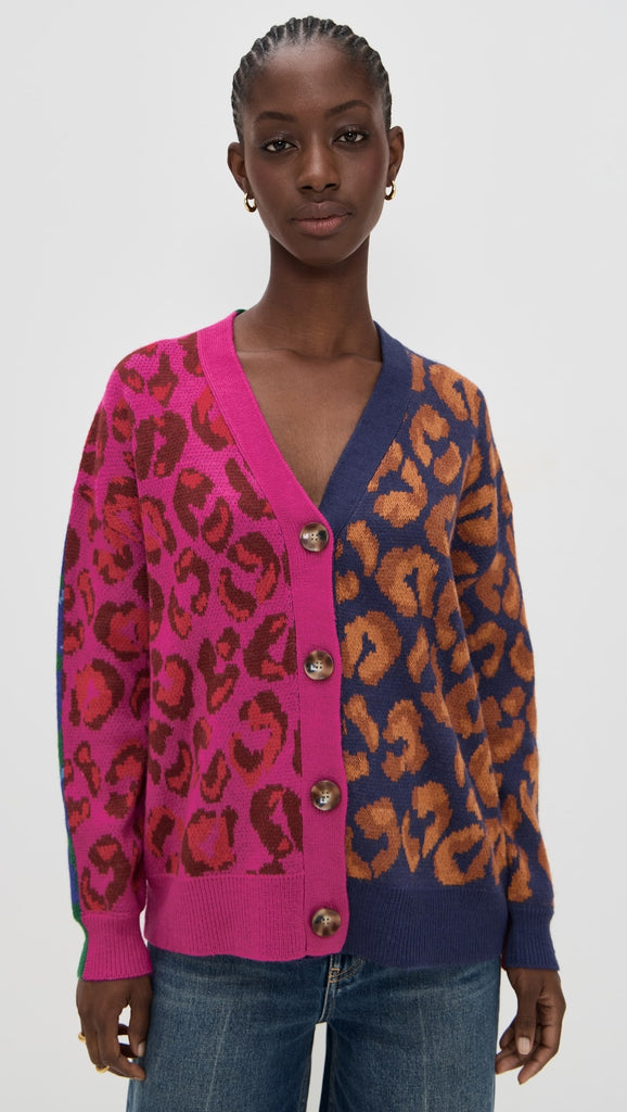 Mixed Ikat Leopard Cardigan