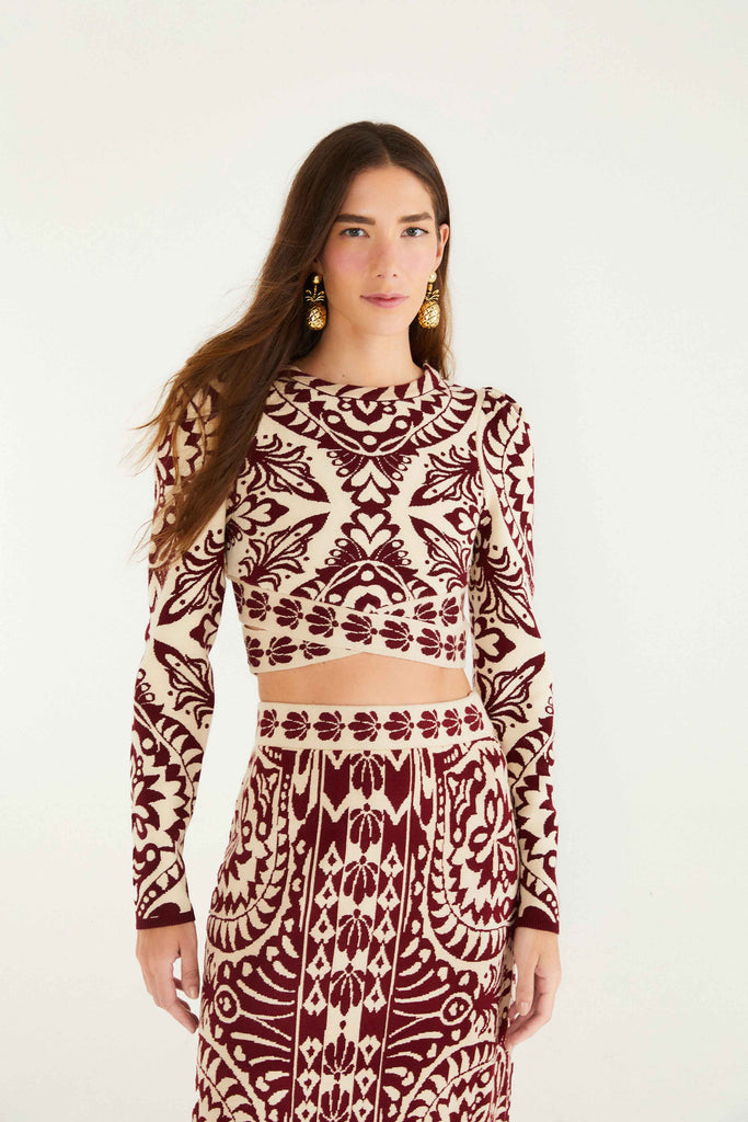 Pineapple Love Burgundy Knit Top