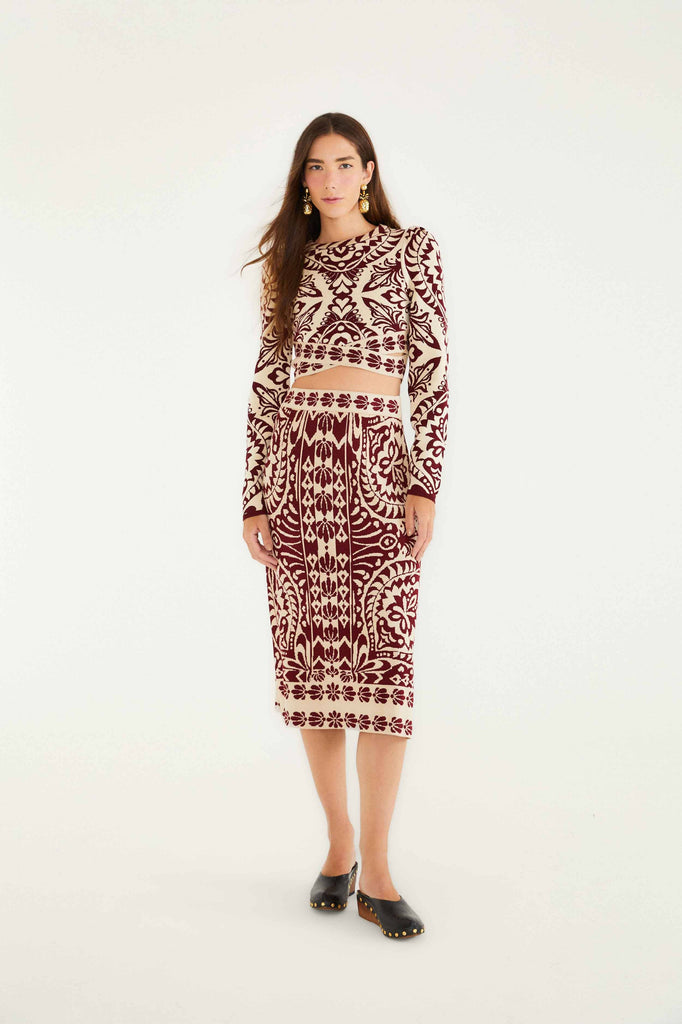 Pineapple Love Burgundy Knit Top