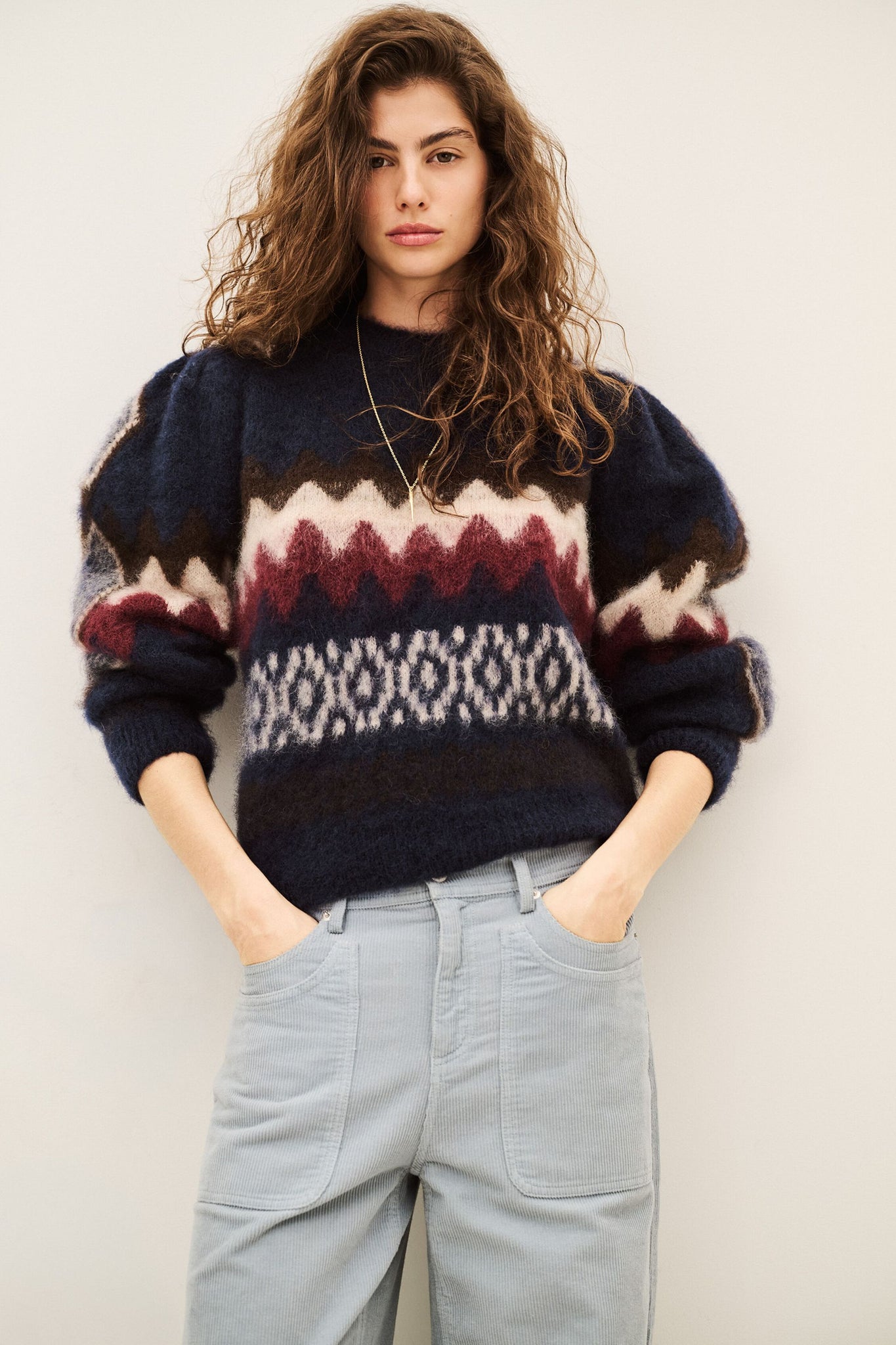 Floyd Pullover. Marine Multico