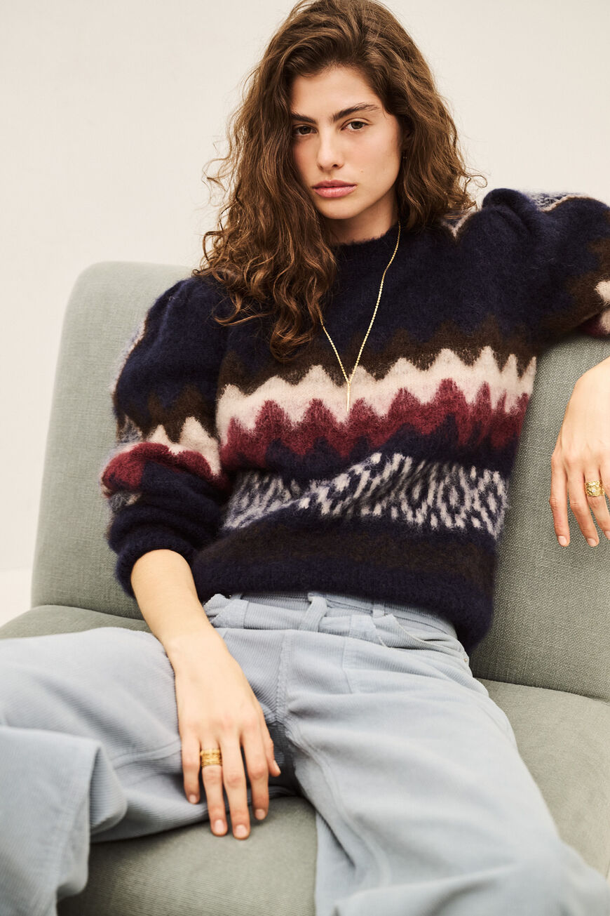 Floyd Pullover. Marine Multico