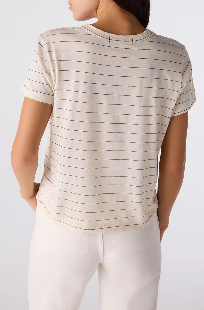 Lovey Tee in Bone/Grey Stripe