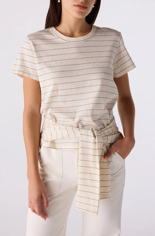 Lovey Tee in Bone/Grey Stripe