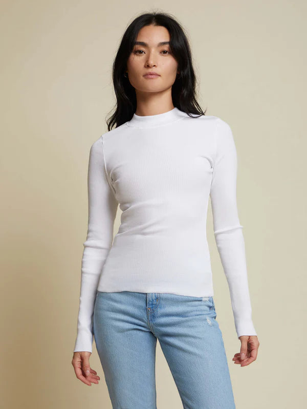Gina Long Sleeve Top in White
