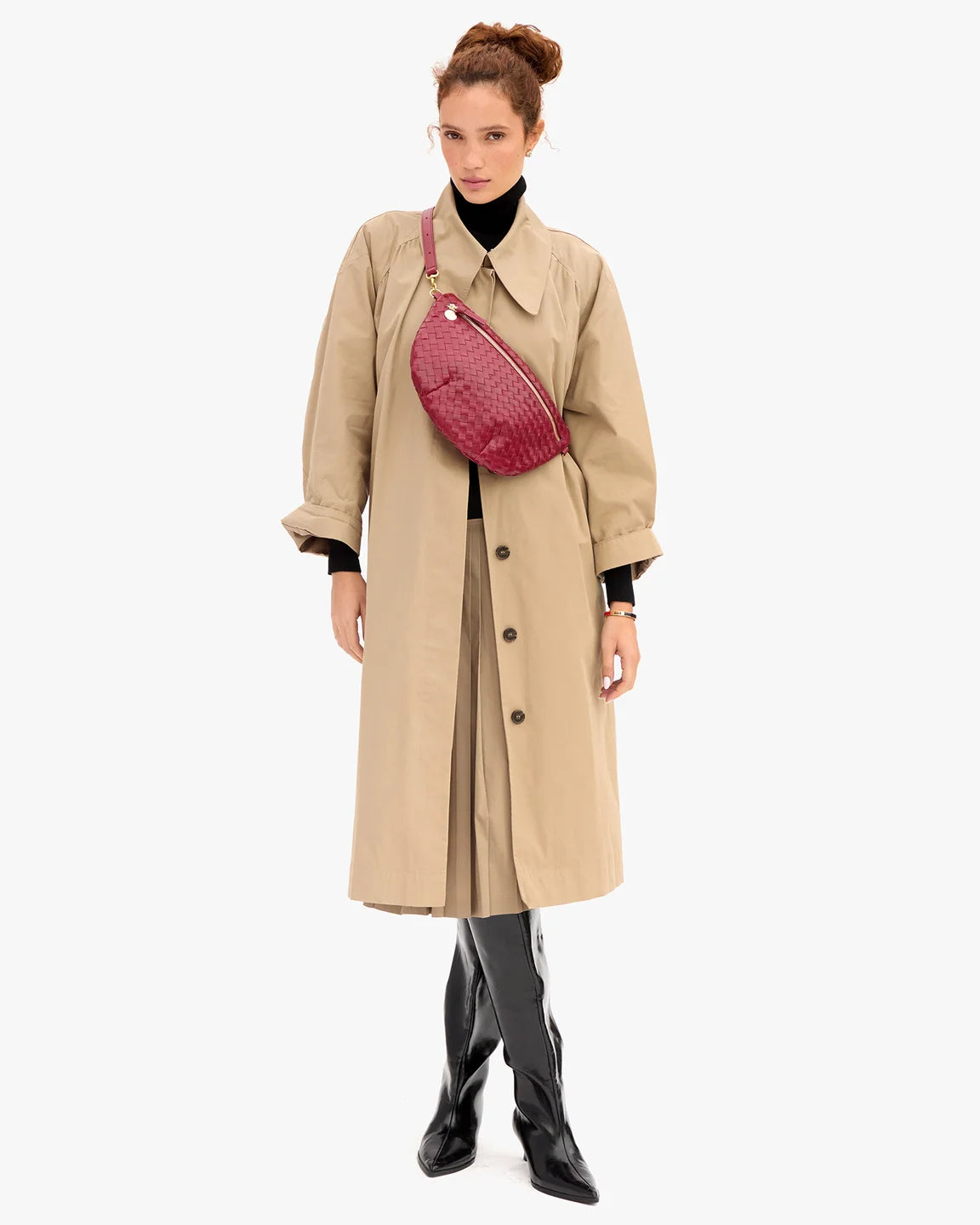 Grande Fanny in Garnet Diagonal Woven