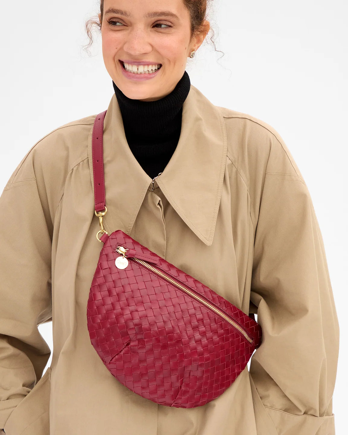 Grande Fanny in Garnet Diagonal Woven