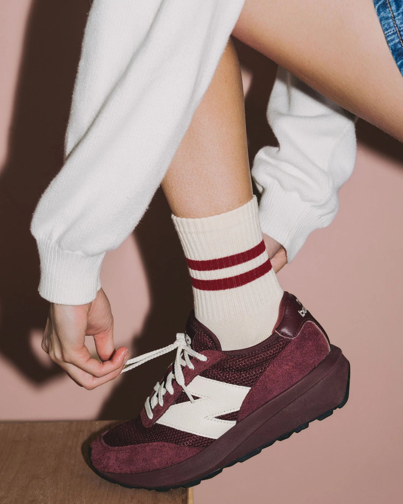 Gym Socks in Mulberry Stripe