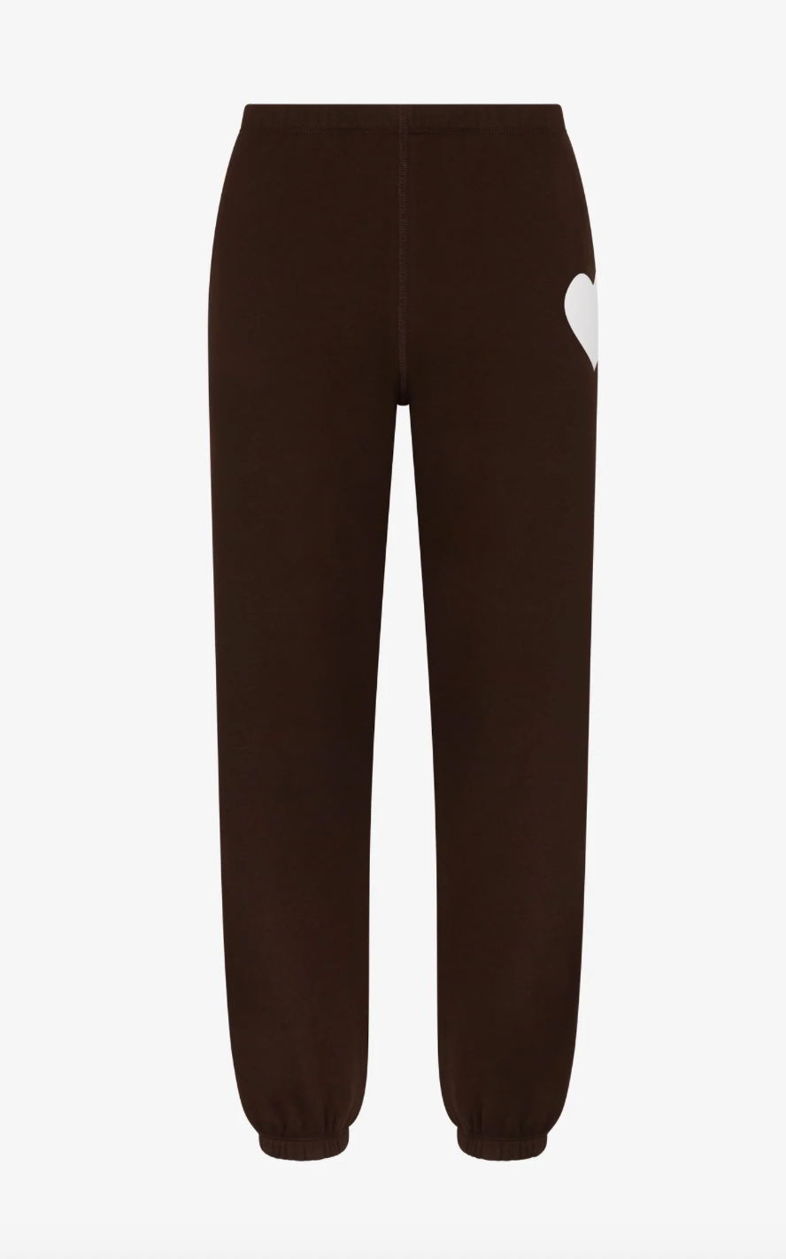 Heart Sweatpants in Americano/White