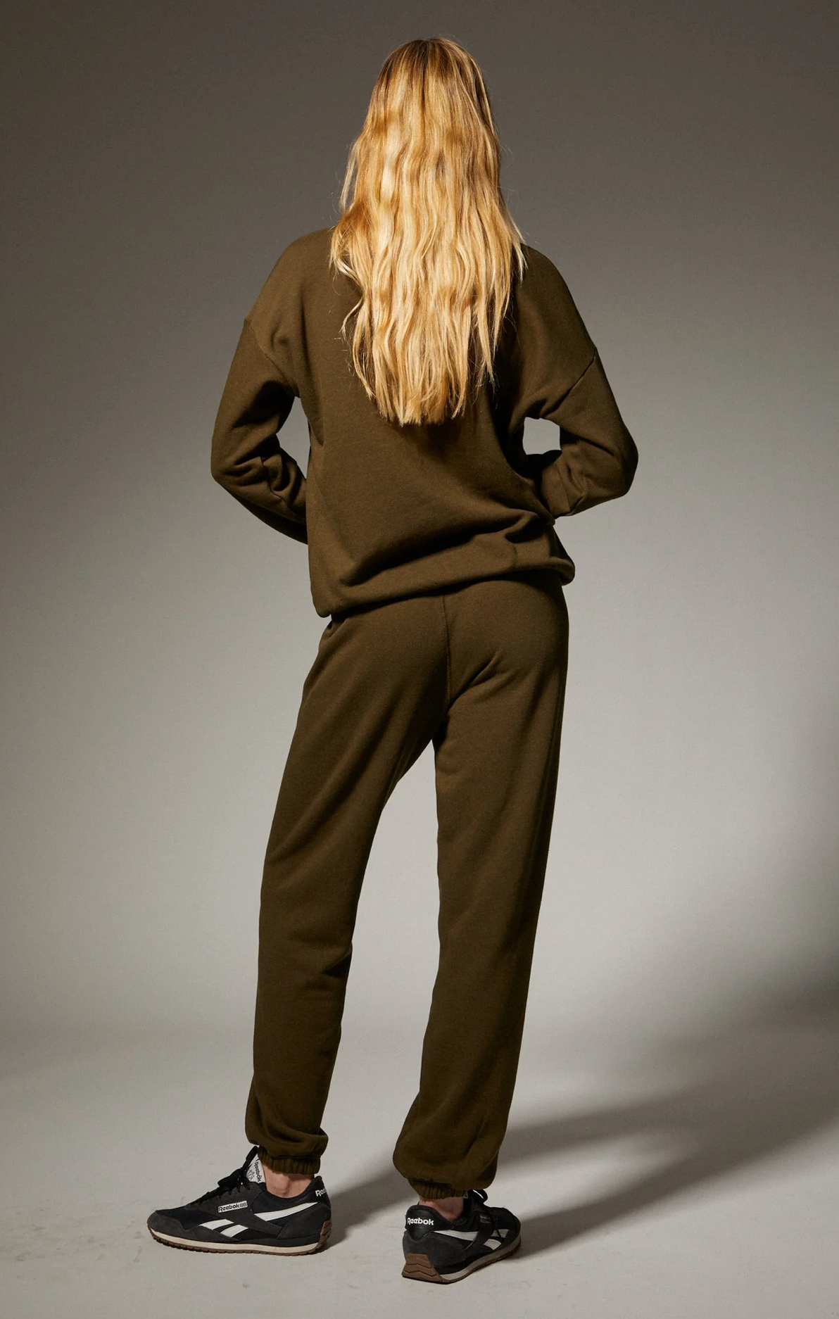 Heart Sweatpants in Olive/White