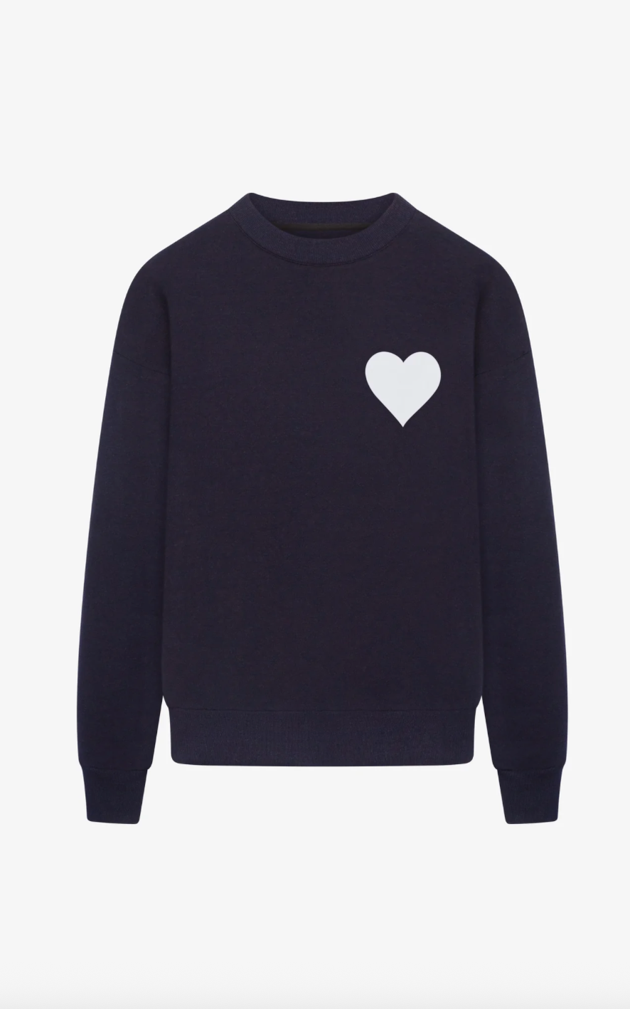 Heart Sweatshirt in Navy/White