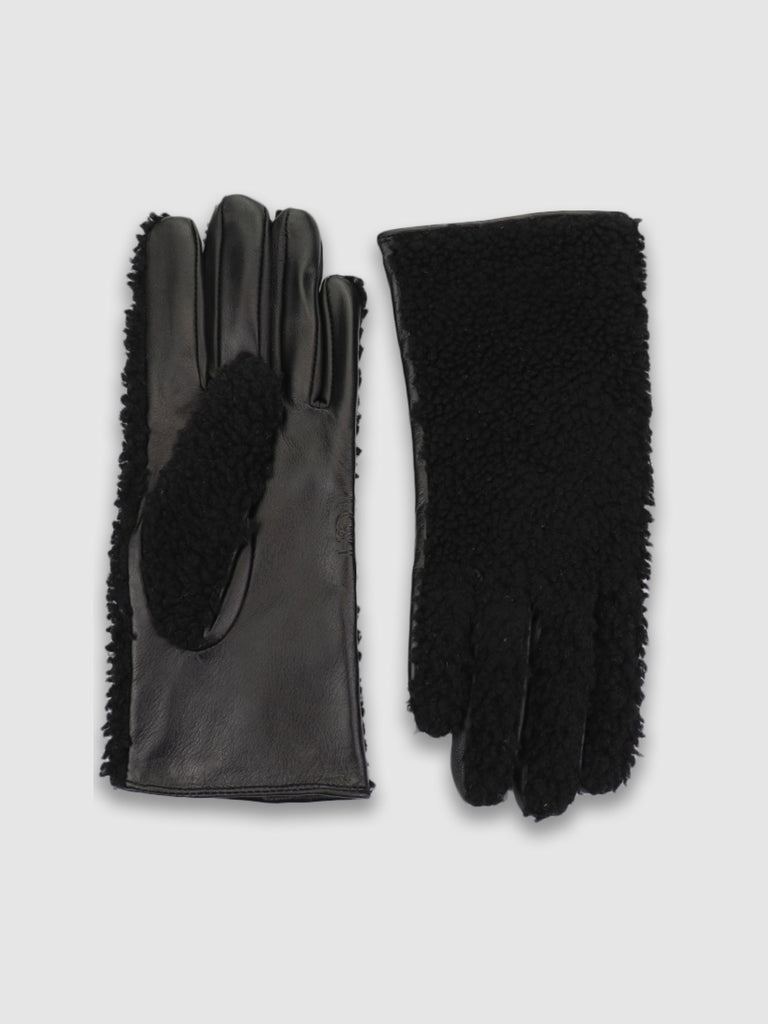 Shearling Glove in Jet Black