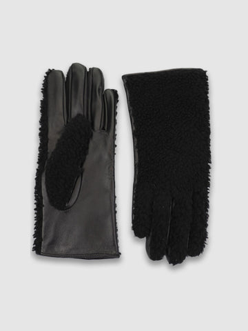 Shearling Glove in Jet Black