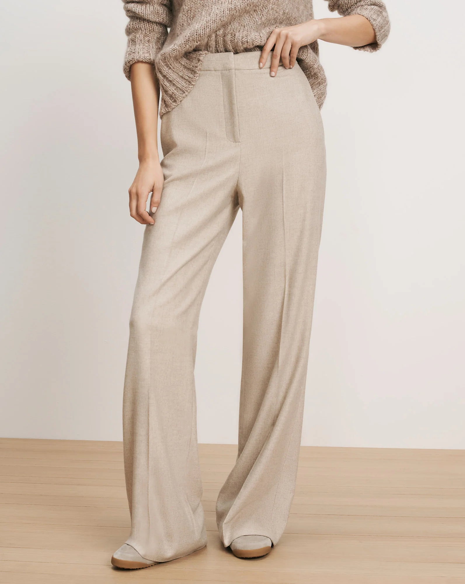 Holt Wide-Leg Pant in Oatmeal Melange