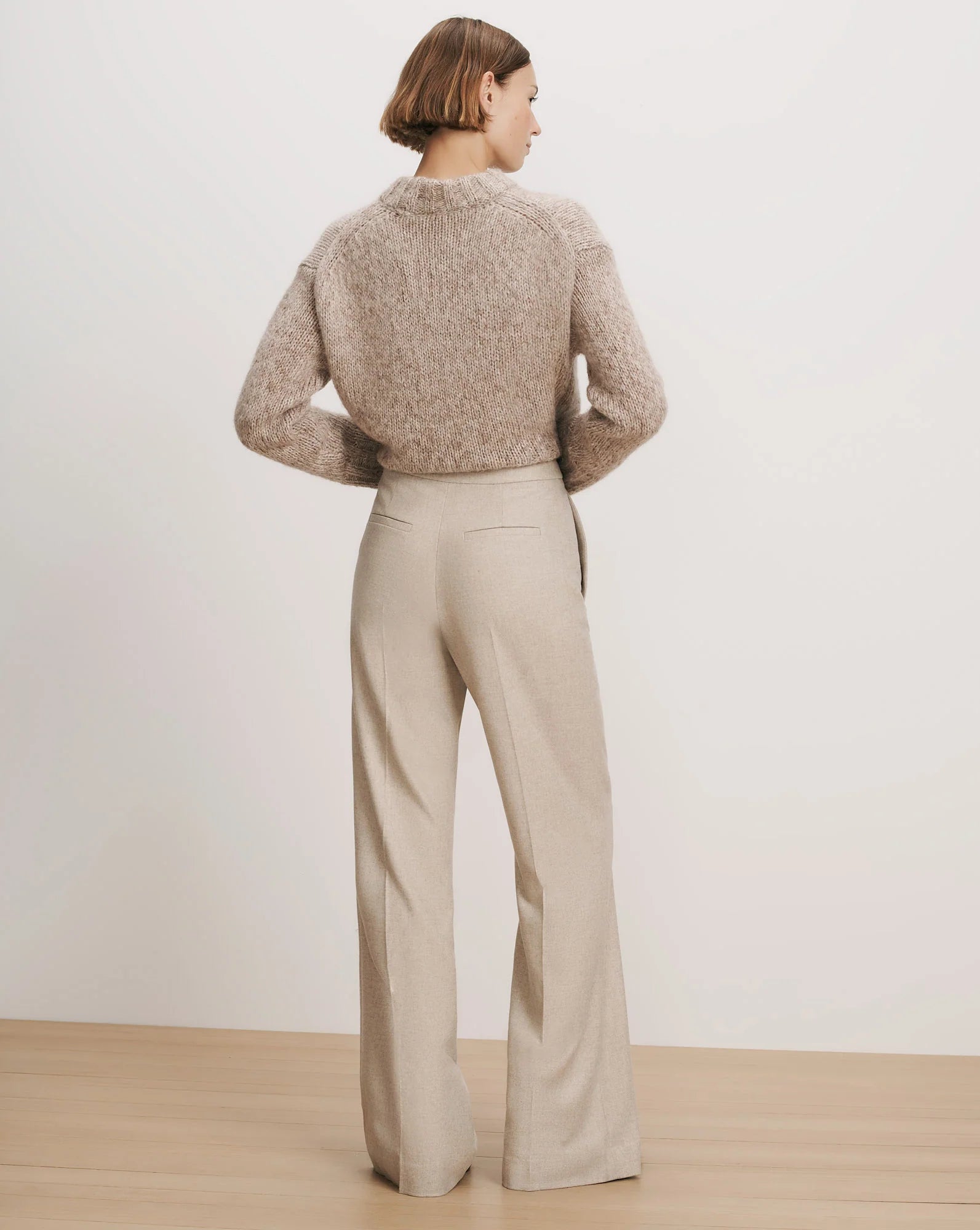 Holt Wide-Leg Pant in Oatmeal Melange