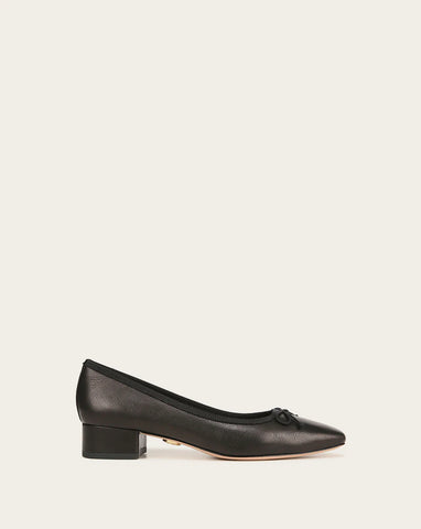 Cecile Leather Ballet Pump in Black