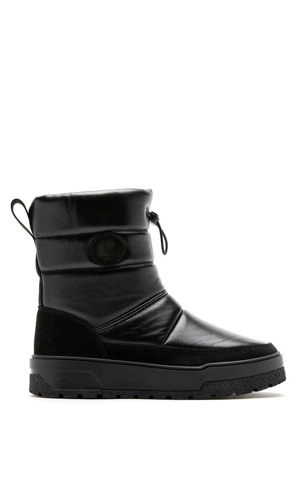 Eric Shearling-Lined Leather Bootie in Black