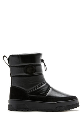 Eric Shearling-Lined Leather Bootie in Black