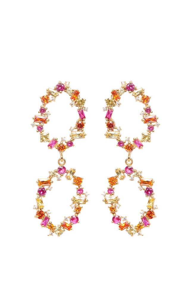 Palm Beach Earrings in Gold/Fire