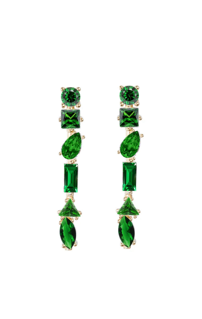 Julie M Earrings in Gold/Emerald