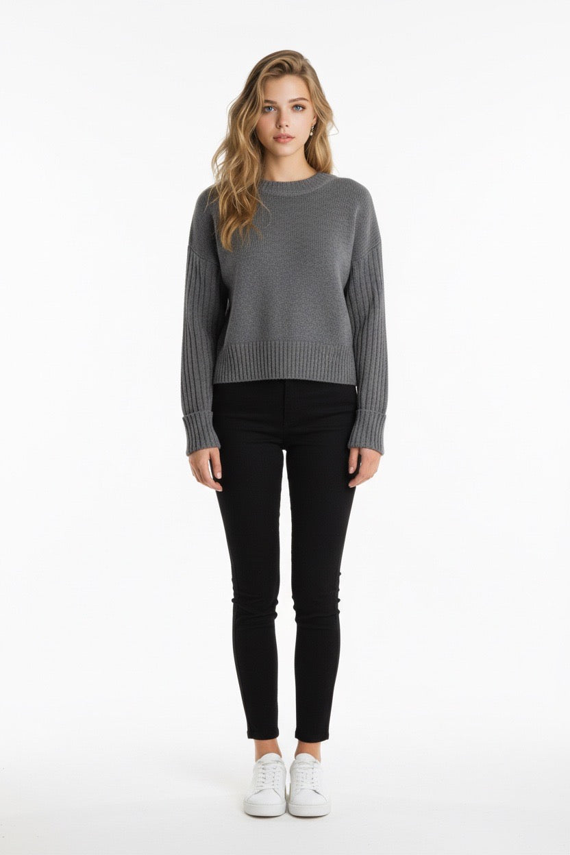 Stitchy Viv Sweater in Slate