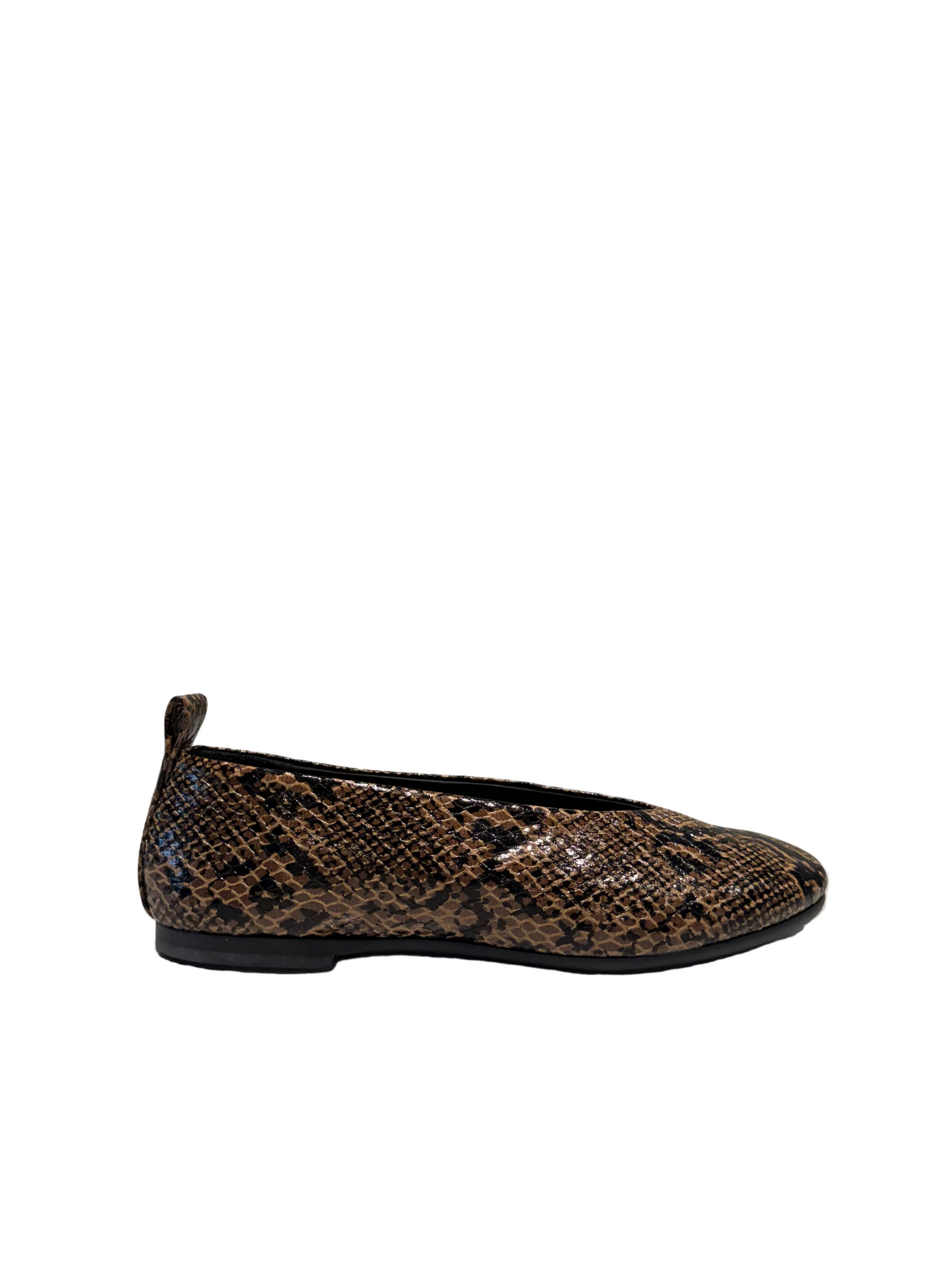 Gentil Leather Flat in Brown Print