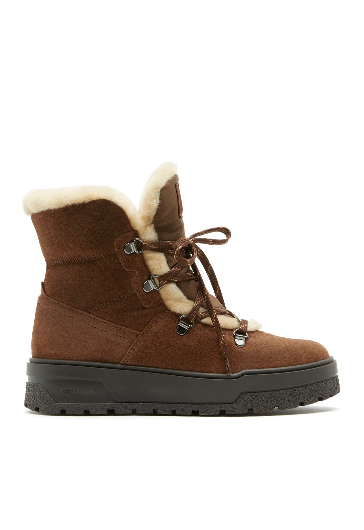 Excellent Shearling-Lined Suede Bootie in Caramel